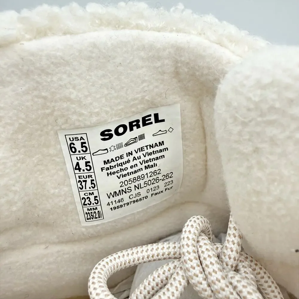 Sorel Womens Explorer Next Carnival Winter Boots US 6.5 Tan Suede Waterproof GUC